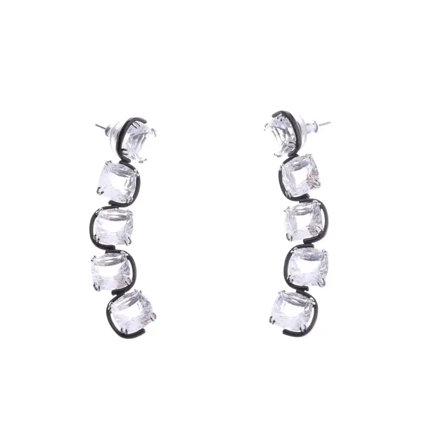 Ohrringe, in Silber, Metall (metallisch, metallisiert), Swarovski