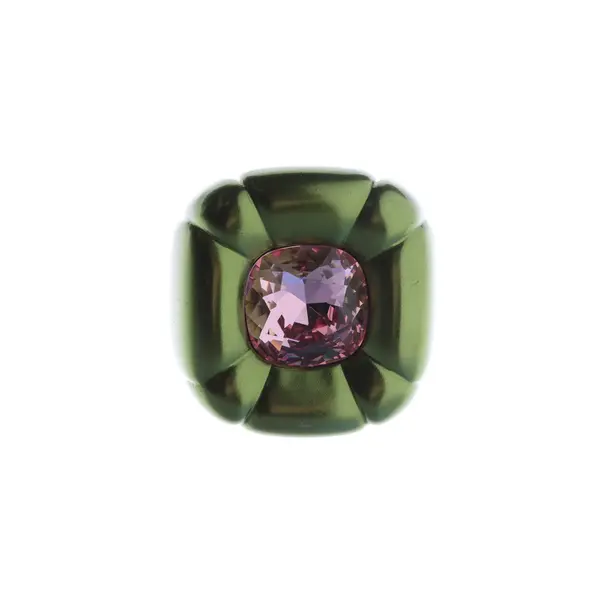 Anello, in Verde, Metallo (metallico, metallizzato), Swarovski