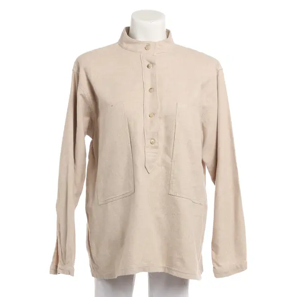 Blouse, in Brown, Cotton, Closed