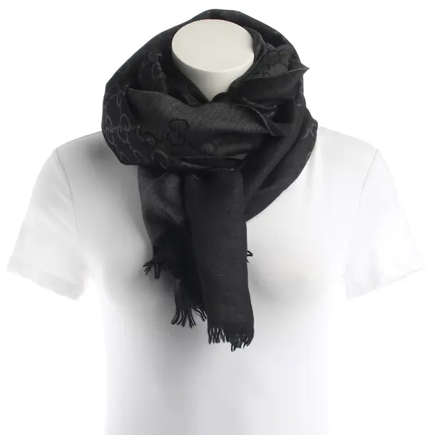 Scarf, in Black, Wool, Gucci