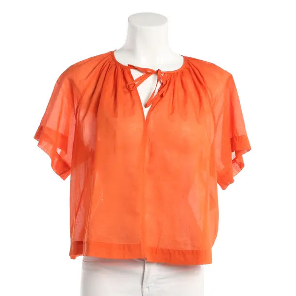 Blouse, in Orange, Cotton, Closed