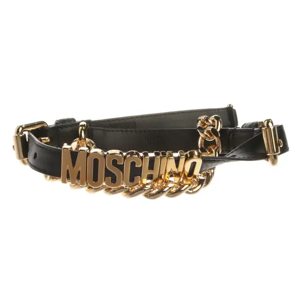 Belt, in Black, Leather, Moschino
