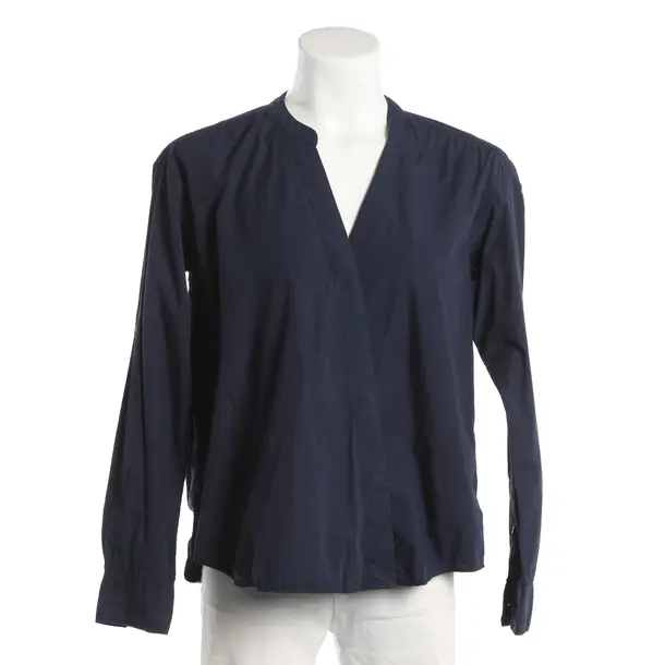 Blouse, in Navy, Cotton, Closed