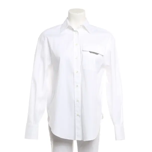 Blouse, in White, Cotton, Brunello Cucinelli