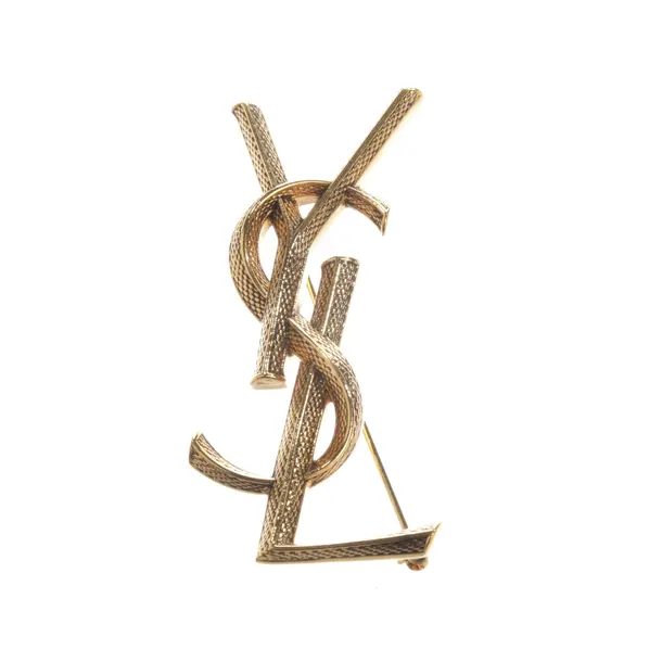 Brooch, in Gold, Metal (metallic, metallized), Saint Laurent