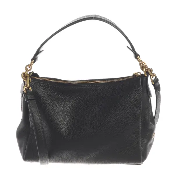 Schultertasche, in Schwarz, Leder, Coach