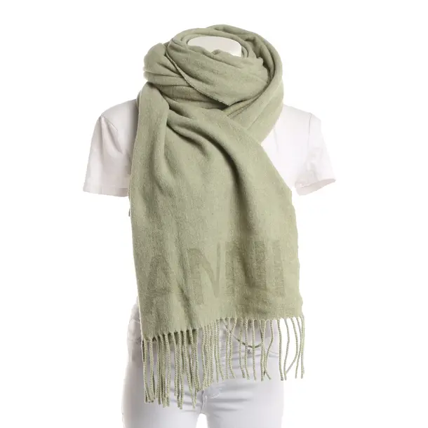 Scarf, in Light Green, Wool, Ganni