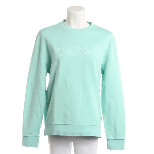 Sweatshirt, in Mintgrün, Baumwolle, Hugo Boss Orange