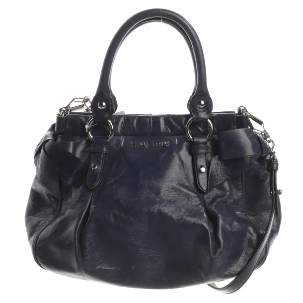 Handbag, in Navy, Leather, Miu Miu