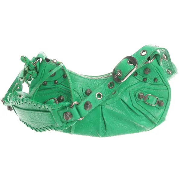 Shoulder Bag, in Green, Leather, Balenciaga