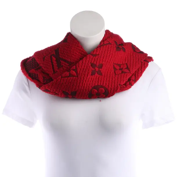 Scarf, in Red, Wool, Louis Vuitton