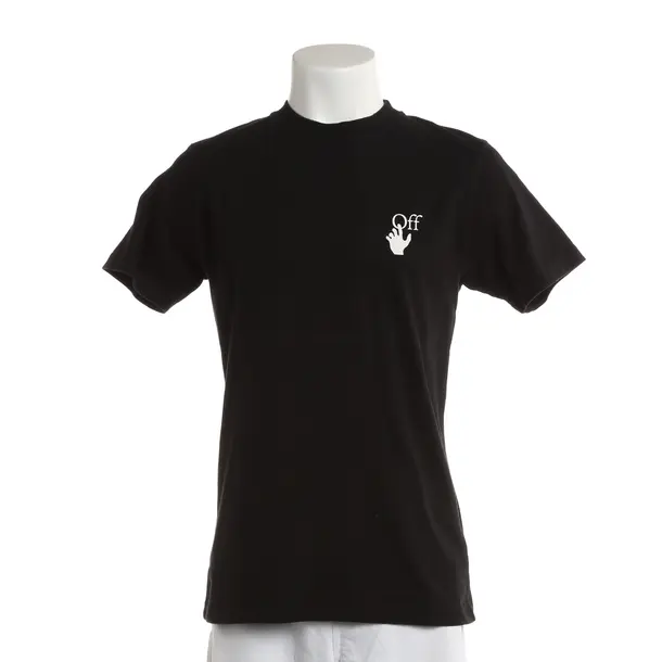 T-Shirt, in Black, Cotton, Off-White