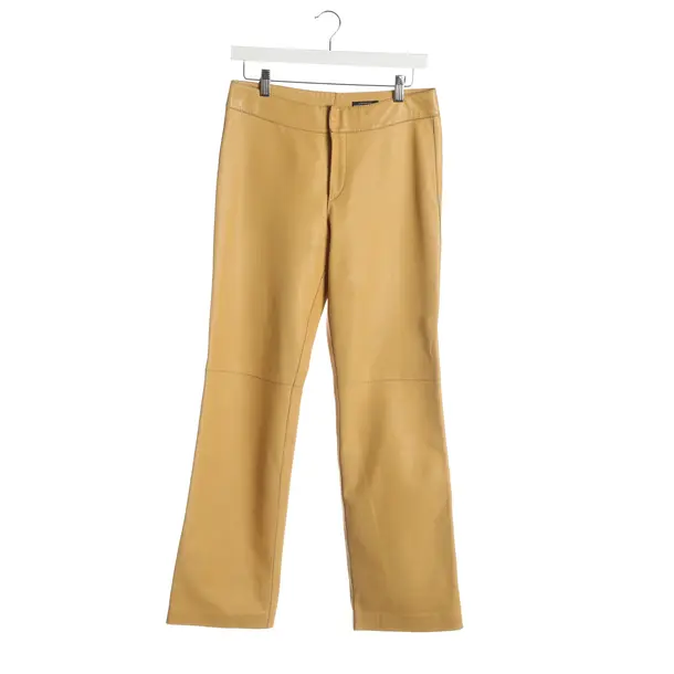 Pants, in Mustard Yellow, Leather, Strenesse