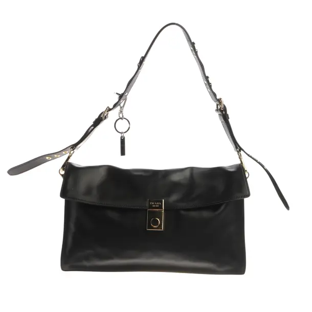 Schultertasche, in Schwarz, Leder, Prada