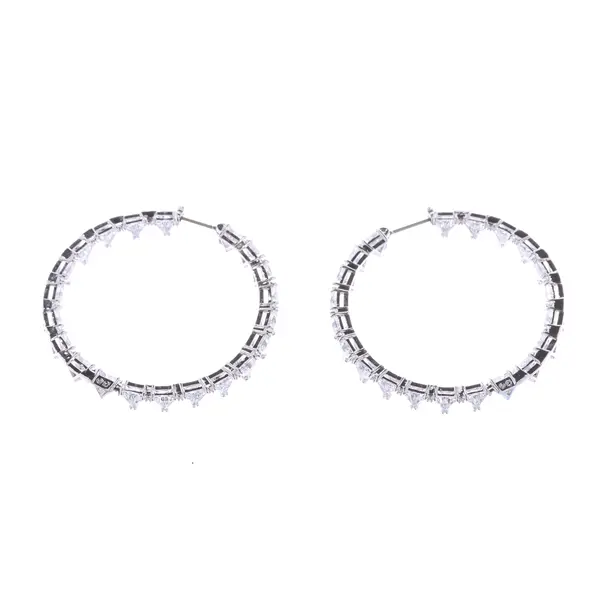 Earrings, in Silver, Metal (metallic, metallized), Swarovski