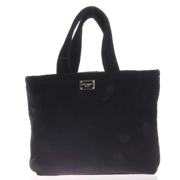 Shopper Bag, in Black, Cotton, Dolce & Gabbana