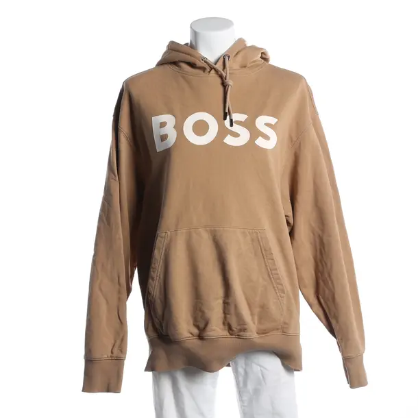 Felpa con cappuccio, in Marrone chiaro, Cotone, Hugo Boss Etichetta Nera