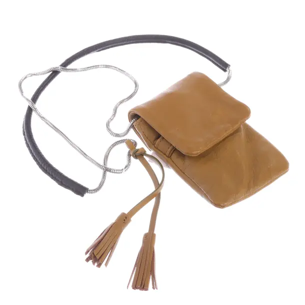 Phone Bag, in Light Brown, Leather, By Malene Birger