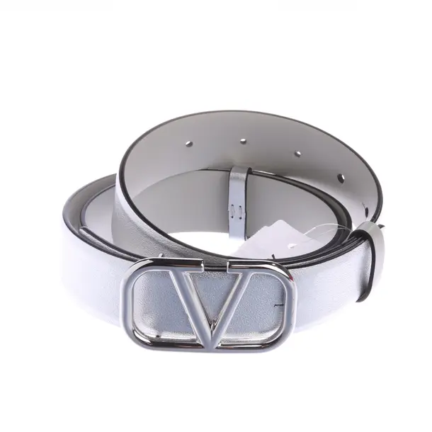 Belt, in Silver, Leather, Valentino