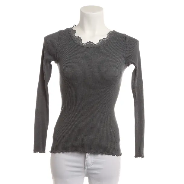 Longsleeve, in Grau, Seide, Rosemunde