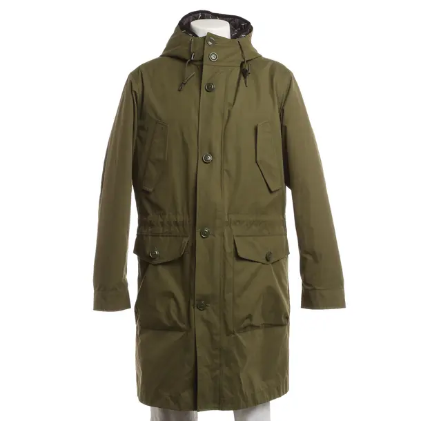 Overcoat, in Olive Green, Cotton, Woolrich