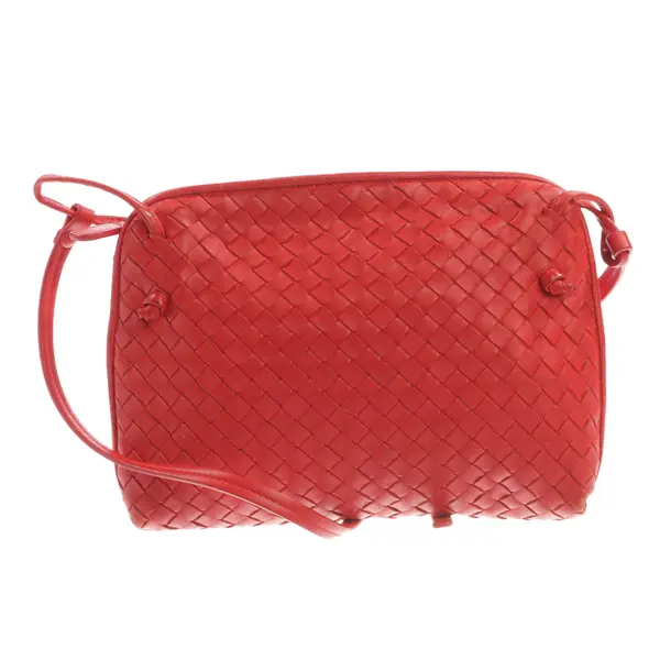 Schultertasche, in Hellrot, Leder, Bottega Veneta