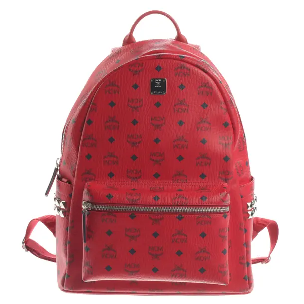 Backpack, in Red, Leather, MCM