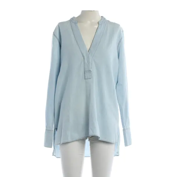 Blouse, in Light Blue, Cotton, Closed
