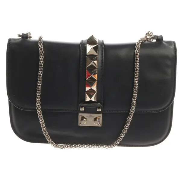 Shoulder Bag, in Black, Leather, Valentino