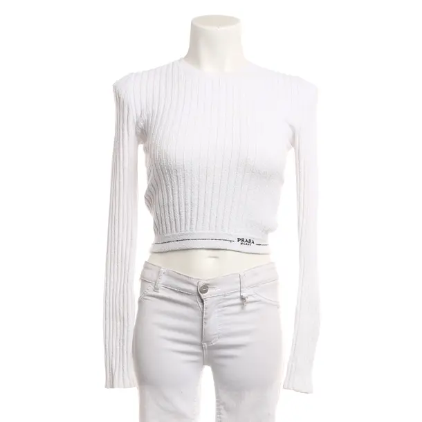 Jumper, in White, Cotton, Prada
