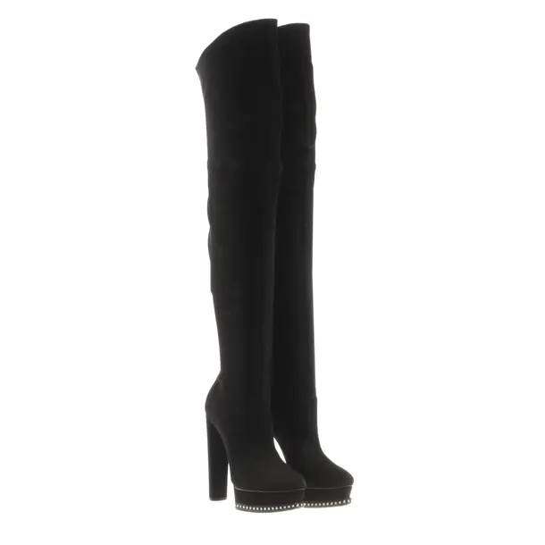 Overkneestiefel, in Schwarz, Casadei