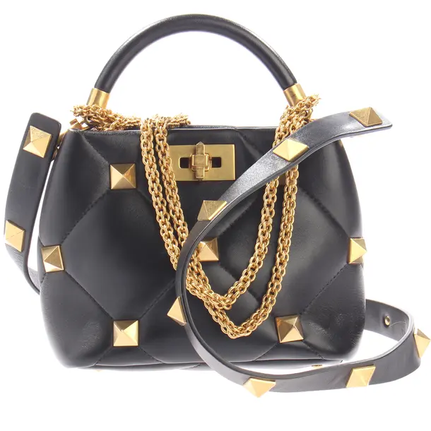 Handtasche, in Schwarz, Leder, Valentino