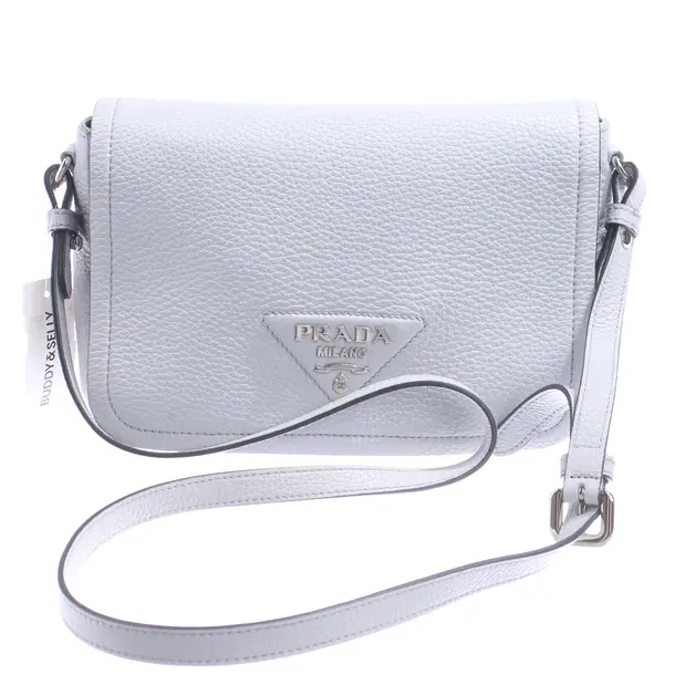 Schultertasche, in Grau, Leder, Prada