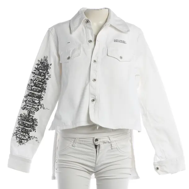 Jeansjacke, in Weiß, Baumwolle, Off-White