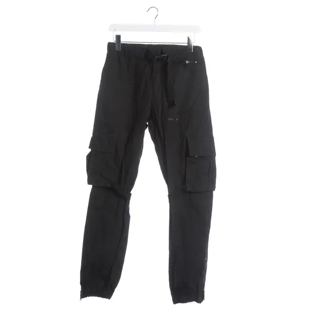 Pants, in Black, Cotton, Off-White