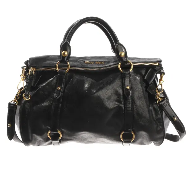 Handbag, in Black, Leather, Miu Miu