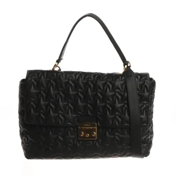 Schultertasche, in Schwarz, Leder, Furla