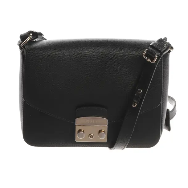Schultertasche, in Schwarz, Leder, Furla
