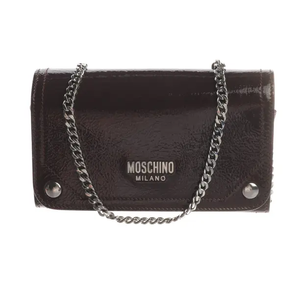 Wallet on Chain, in Braun, Leder, Moschino