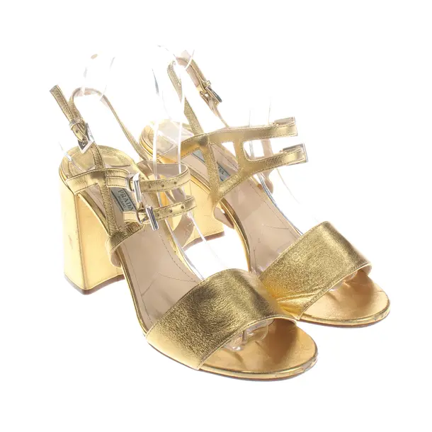 Heeled Sandals, in Gold, Prada
