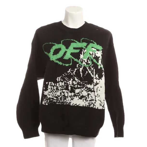 Jumper, in Black, Wool, Off-White