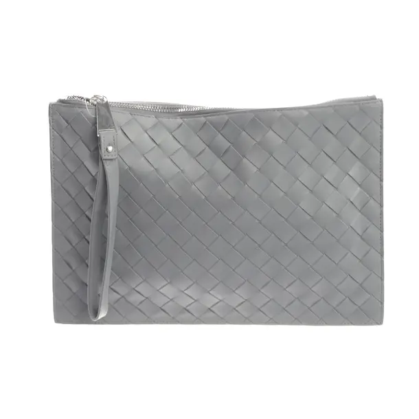 Clutch Bag, in Gray, Leather, Bottega Veneta