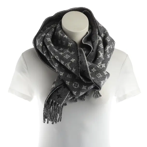 Schal, in Schwarz, Wolle, Louis Vuitton