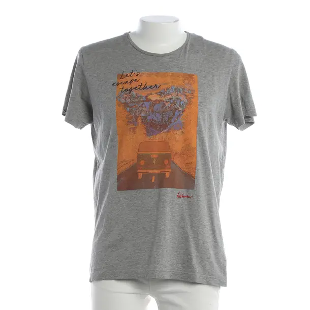 T-Shirt, in Gray, Cotton, Luis Trenker