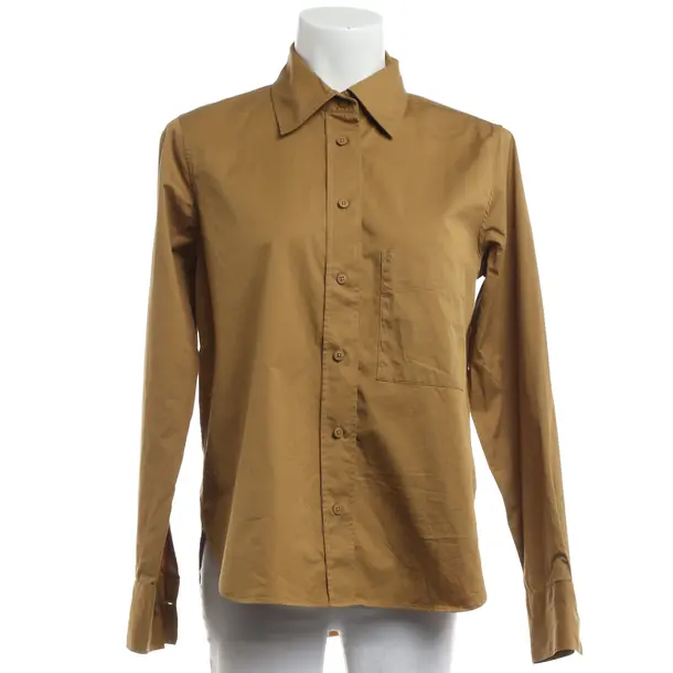 Blouse, in Brown, Cotton, Closed