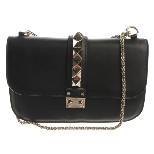 Shoulder Bag, in Black, Leather, Valentino