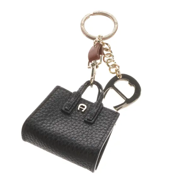 Keyring, in Black, Leather, Aigner