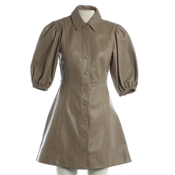 Kleid, in Braun, Leder, Ganni