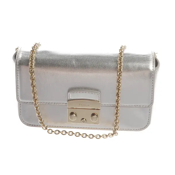 Abendtasche, in Silber, Leder, Furla