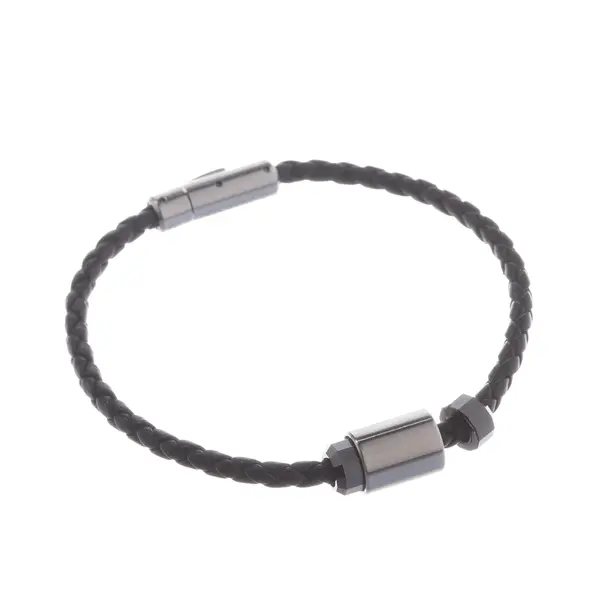 Armband, in Schwarz, Leder, Swarovski